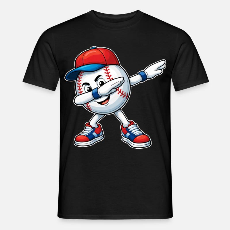 Dabbing Baseball - Männer T-Shirt - Schwarz