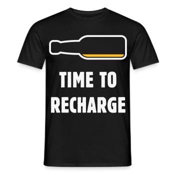 Temps de recharge (Bière / Bière / NEG 2C) - T-shirt homme - noir - Devant - AI Model Male 178 light (178cm)