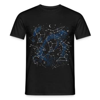 Carte stellaire - T-shirt homme - noir - Devant - AI Model Male 178 light (178cm)