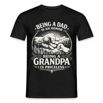 Großvater: eine Ehre und ein unbezahlbarer Preis - Männer T-Shirt - Schwarz - Vorne - AI Model Male 178 light (178cm)