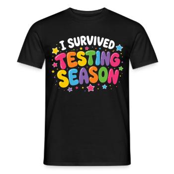 Ich habe die Klausurphase überlebt Schule Humor - Männer T-Shirt - Schwarz - Vorne - AI Model Male 178 light (178cm)
