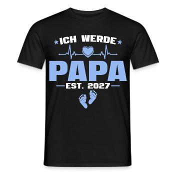 Ich werde Papa 2027 - Schwangerschaft Verkündung - Männer T-Shirt - Schwarz - Vorne - AI Model Male 178 light (178cm)