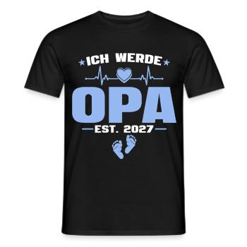Ich werde Opa 2027 - Baby Ankündigung Geschenk - Männer T-Shirt - Schwarz - Vorne - AI Model Male 178 light (178cm)