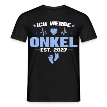 Ich werde Onkel 2027 - Baby Ankündigung Geschenk - Männer T-Shirt - Schwarz - Vorne - AI Model Male 178 light (178cm)
