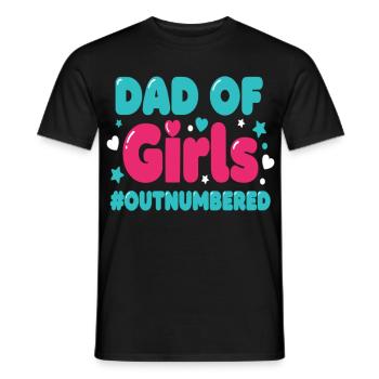 Papa des filles en infériorité numérique Papa fille - T-shirt homme - noir - Devant - AI Model Male 178 light (178cm)