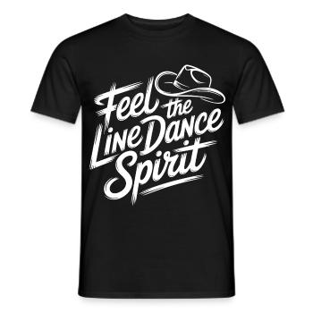 Line Dance Spirit: Rhythmus Western - Männer T-Shirt - Schwarz - Vorne - AI Model Male 178 light (178cm)
