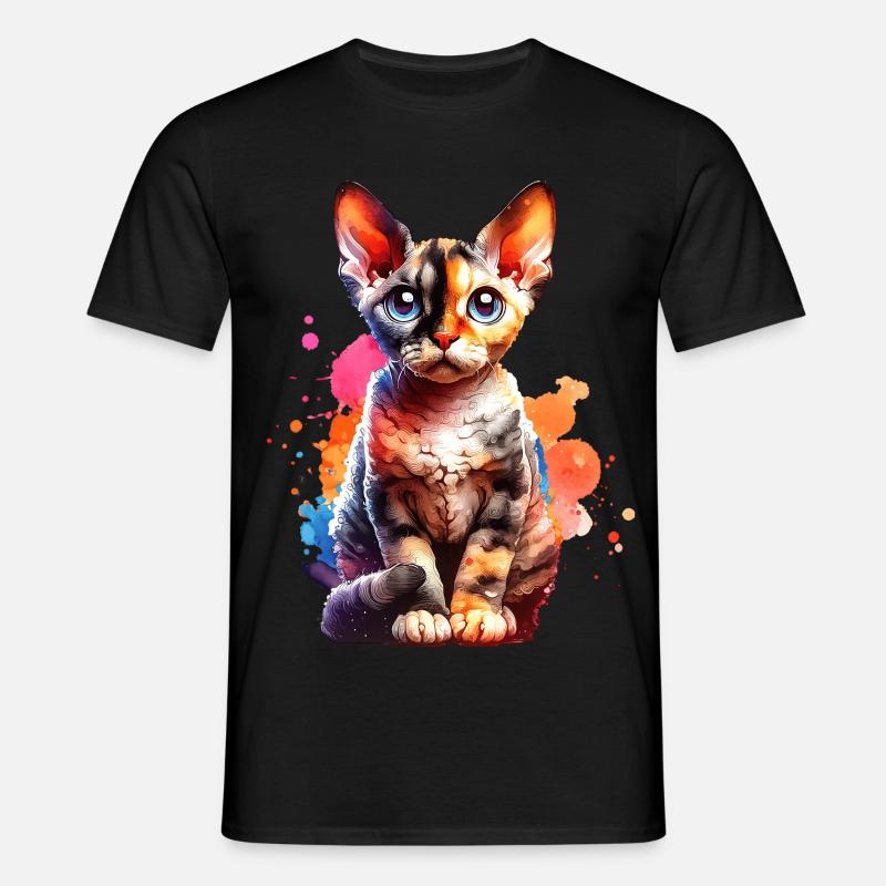 Devon Rex Geschenk - Männer T-Shirt - Schwarz