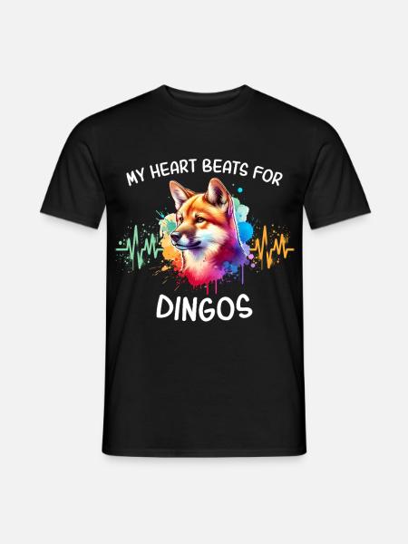 Australian Wild Dog Heartline - Men's T-Shirt - black