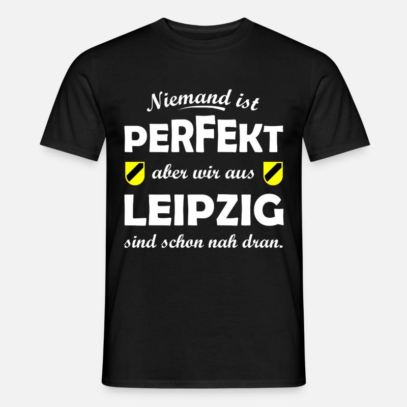 Leipzig nah am Perfekt - Männer T-Shirt - Schwarz