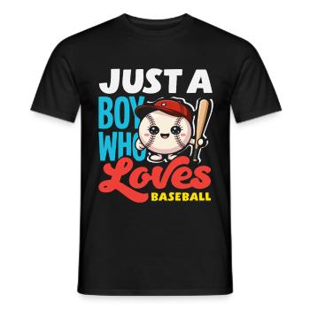 Juste un garçon qui aime le baseball enfant - T-shirt homme - noir - Devant - AI Model Male 178 light (178cm)