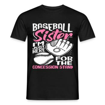 Baseball Sister Only Here for the Snack - Men's T-Shirt - black - Front - AI Model Male 178 light (178cm)