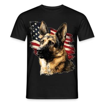 Schäferhund USA - Männer T-Shirt - Schwarz - Vorne - AI Model Male 178 light (178cm)