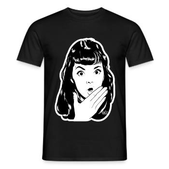 Portrait pop surpris - T-shirt homme - noir - Devant - AI Model Male 178 light (178cm)