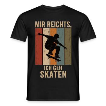 Mir reichts Ich geh skaten Retro Skater Shirt - Männer T-Shirt - Schwarz - Vorne - AI Model Male 178 light (178cm)