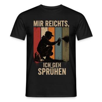 Mir reichts Ich geh sprühen Retro Graffiti Shirt - Männer T-Shirt - Schwarz - Vorne - AI Model Male 178 light (178cm)