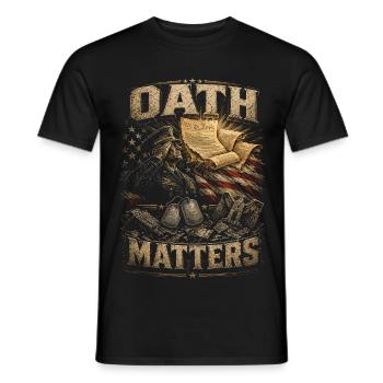 Veterans Day for Democrats Oath Matters - Men's T-Shirt - black - Front - AI Model Male 178 light (178cm)