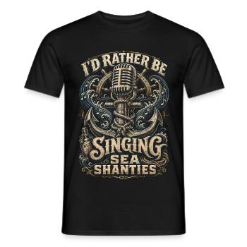 Shanty Choir Sea shanties - Men's T-Shirt - black - Front - AI Model Male 178 light (178cm)