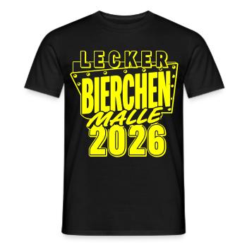 Lecker Bierchen Malle 2026 We love beer - Men's T-Shirt - black - Front - AI Model Male 178 light (178cm)