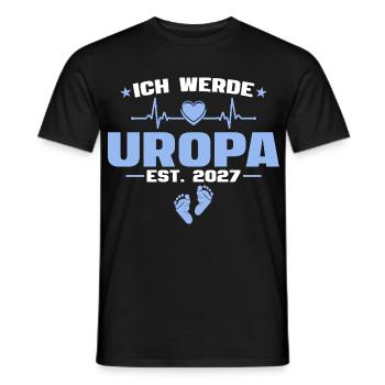 Ich werde Uropa 2027 - Baby Ankündigung Geschenk - Männer T-Shirt - Schwarz - Vorne - AI Model Male 178 light (178cm)
