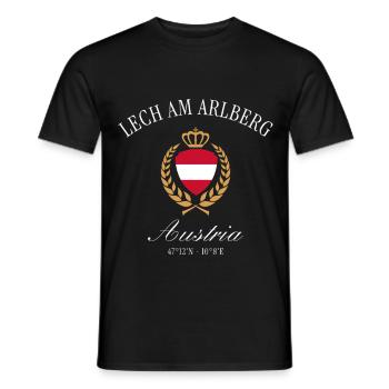 Lech am Arlberg Österreich – Reise Souvenir - Männer T-Shirt - Schwarz - Vorne - AI Model Male 178 light (178cm)