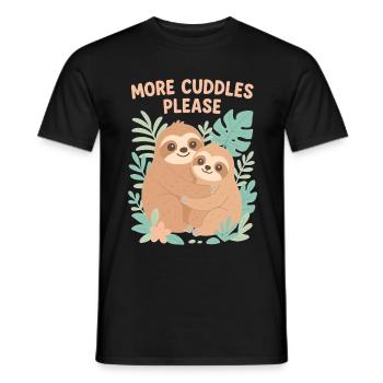 Paresseux mignons : Plus de câlins, s’il vous plaît dessinez - T-shirt homme - noir - Devant - AI Model Male 178 light (178cm)