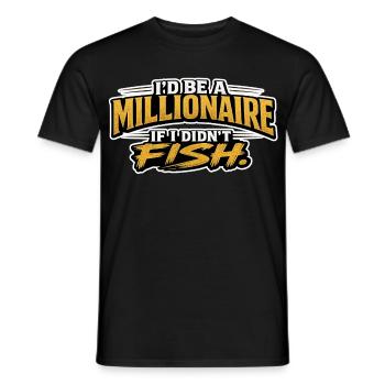 Je serais millionnaire si je ne pesquais pas avec un design drôle - T-shirt homme - noir - Devant - AI Model Male 178 light (178cm)