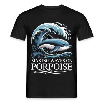 Faire sensation sur Porsouin Porsouse en disant - T-shirt homme - noir - Devant - AI Model Male 178 light (178cm)