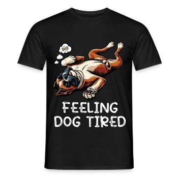 Feeling Dog Tired Boxer Boxer Dog German Boxer - Men's T-Shirt - black - Front - AI Model Male 178 light (178cm)