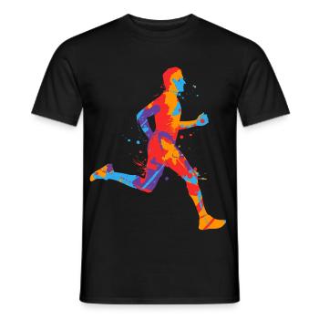 Course de jogging colorée Garçons garçons Coureurs - T-shirt homme - noir - Devant - AI Model Male 178 light (178cm)