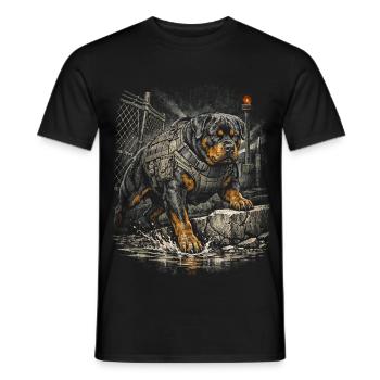 Rottweiler Dog - Men's T-Shirt - black - Front - AI Model Male 178 light (178cm)