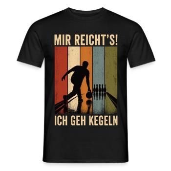 Mir reicht's Ich geh kegeln Retro Kegler Shirt - Männer T-Shirt - Schwarz - Vorne - AI Model Male 178 light (178cm)