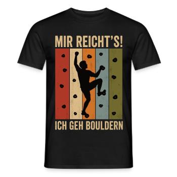 Mir reicht's Ich geh bouldern Retro Boulder Shirt - Männer T-Shirt - Schwarz - Vorne - AI Model Male 178 light (178cm)
