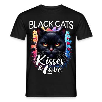 Amour du chat noir - T-shirt homme - noir - Devant - AI Model Male 178 light (178cm)