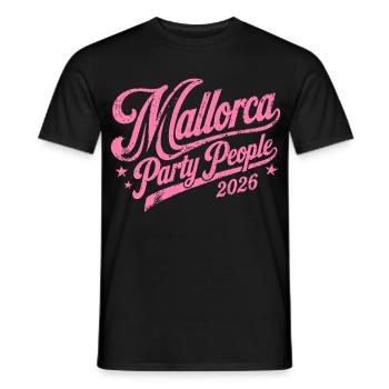 Malle 2026 Mallorca Party People 2026 - Männer T-Shirt - Schwarz - Vorne - AI Model Male 178 light (178cm)