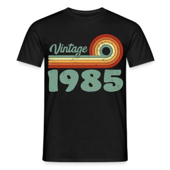 Vintage 1985 Retro Mountain Jubiläum 1985 - Männer T-Shirt - Schwarz - Vorne - AI Model Male 178 light (178cm)