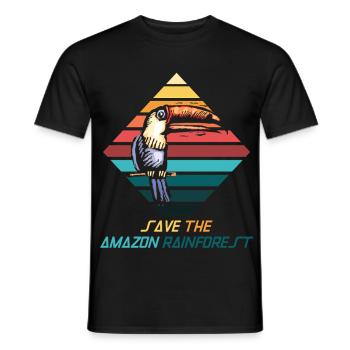 Sava – Save the rainforest - Men's T-Shirt - black - Front - AI Model Male 178 light (178cm)