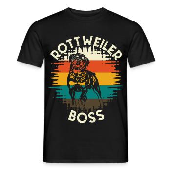 Rottweiler Alpha Leader Vintage Style - Men's T-Shirt - black - Front - AI Model Male 178 light (178cm)