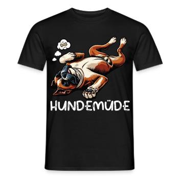 Hundemüde Boxer Boxerhalter Boxerhund Boxerhunde - Männer T-Shirt - Schwarz - Vorne - AI Model Male 178 light (178cm)