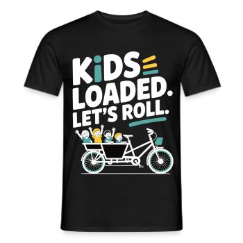Vélo cargo Kids Loaded - T-shirt homme - noir - Devant - AI Model Male 178 light (178cm)