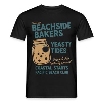 Pain au levain Baking Beachside Bakers Yeasty - T-shirt homme - noir - Devant - AI Model Male 178 light (178cm)