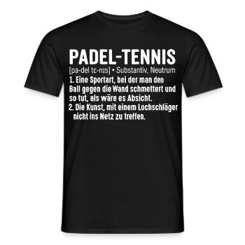 Padel Tennis Lustige Definition - Männer T-Shirt - Schwarz - Vorne - AI Model Male 178 light (178cm)
