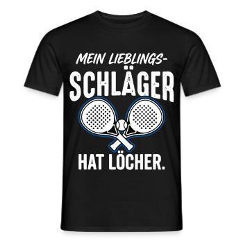 Padel Tennis Schläger - Männer T-Shirt - Schwarz - Vorne - AI Model Male 178 light (178cm)