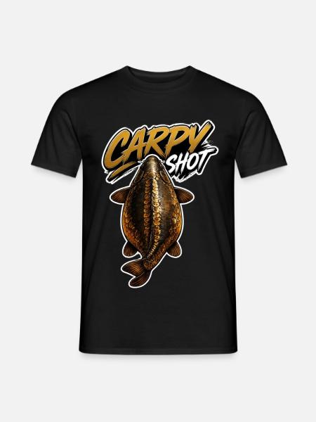 Carpyshot Golden Carp – Premium Fishing Design - Men's T-Shirt - black