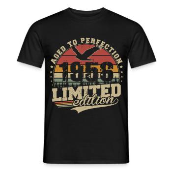 1956 Jahrgang Vintage Geburtstag Geschenk Retro - Männer T-Shirt - Schwarz - Vorne - AI Model Male 178 light (178cm)