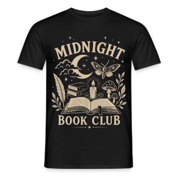 Club de lecture de minuit - Esthétique de l’Académie Sombre - T-shirt homme - noir - Devant - AI Model Male 178 light (178cm)