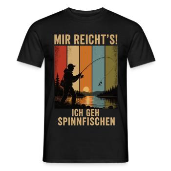 Mir reicht's Ich geh Spinnfischen Retro Angler - Männer T-Shirt - Schwarz - Vorne - AI Model Male 178 light (178cm)