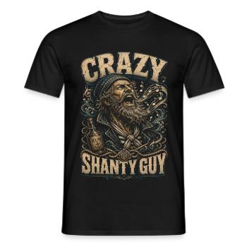 Shanty Chor Seemannslieder Crazy Shanty Guy - Männer T-Shirt - Schwarz - Vorne - AI Model Male 178 light (178cm)
