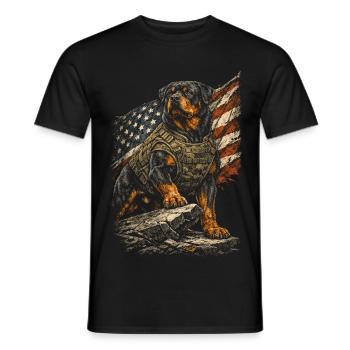 Rottweiler Dog - Men's T-Shirt - black - Front - AI Model Male 178 light (178cm)