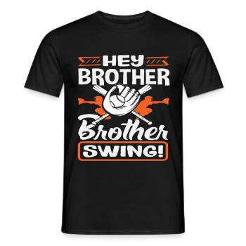Hé frère Swing Baseball Dicton - T-shirt homme - noir - Devant - AI Model Male 178 light (178cm)