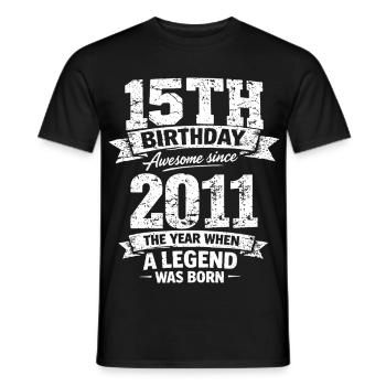 15e anniversaire 2011 Légende Vintage Design - T-shirt homme - noir - Devant - AI Model Male 178 light (178cm)